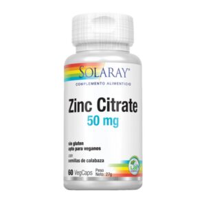SOLARAY ZINC CITRATO 50 MG 60 CAPSULAS VEGETALES