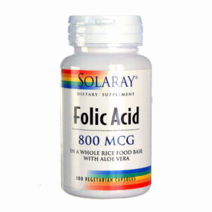 Ácido Fólico 800 mcg · Solaray · 100 cápsulas